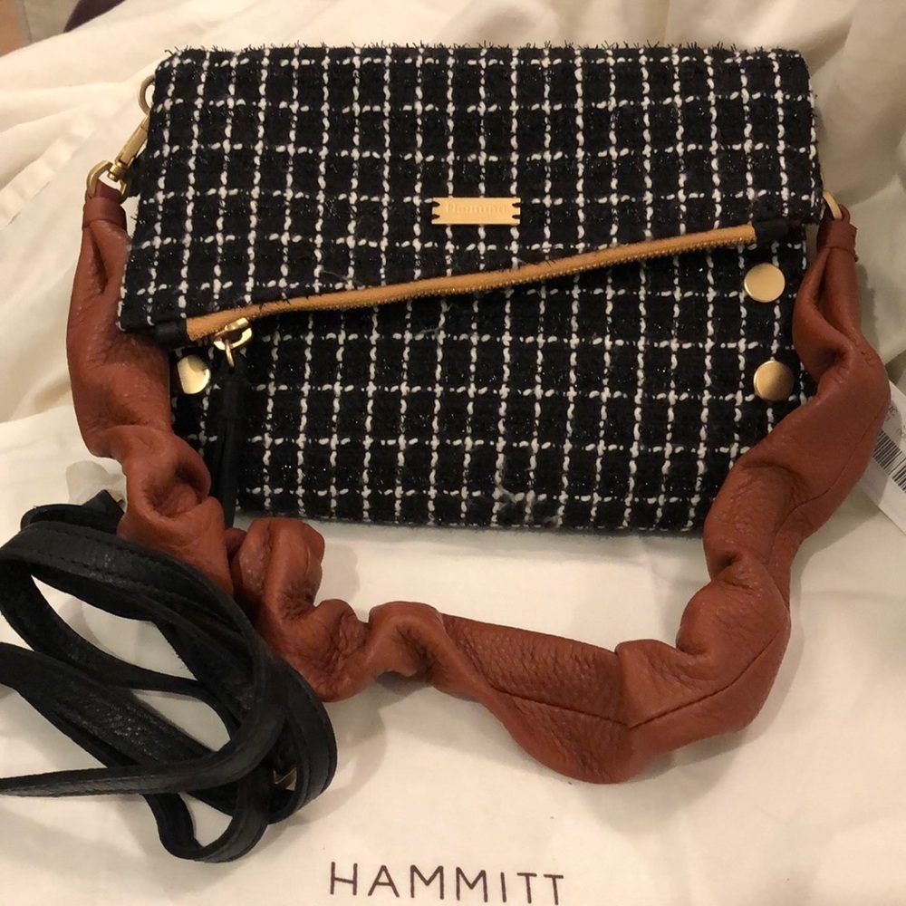 HAMMITT DILLON SMALL CLUTCH/SHOULDER/CB in Midnight Trellis NWT